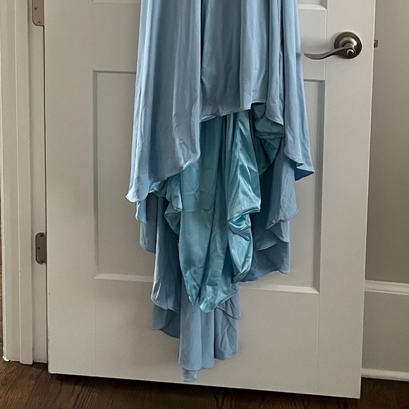 Long Formal Blue Dress (new with tags) Spaghetti Straps, Split-Front, Backless, - Picture 10 of 14